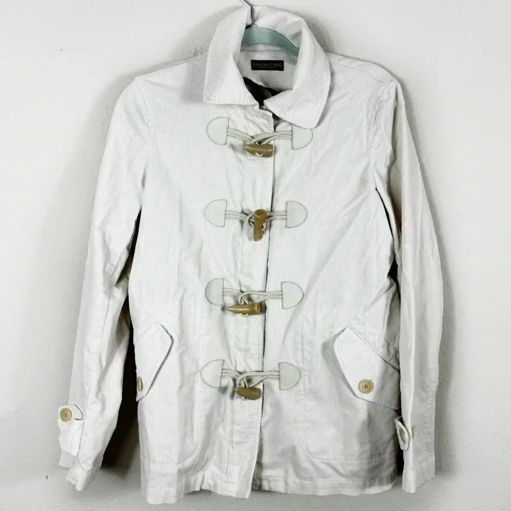 Lauren Ralph Lauren Jeans Company Corduroy Jacket Womens in Ivory Zip Toggle M - Picture 10 of 12